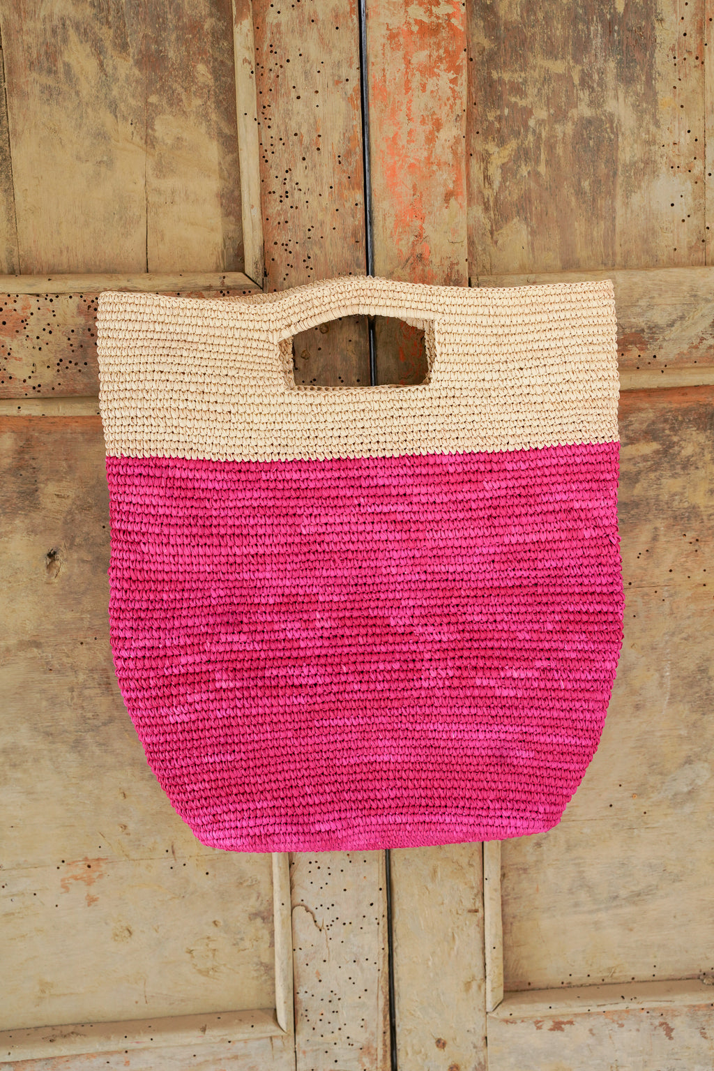 Pink Toquilla Straw Bag