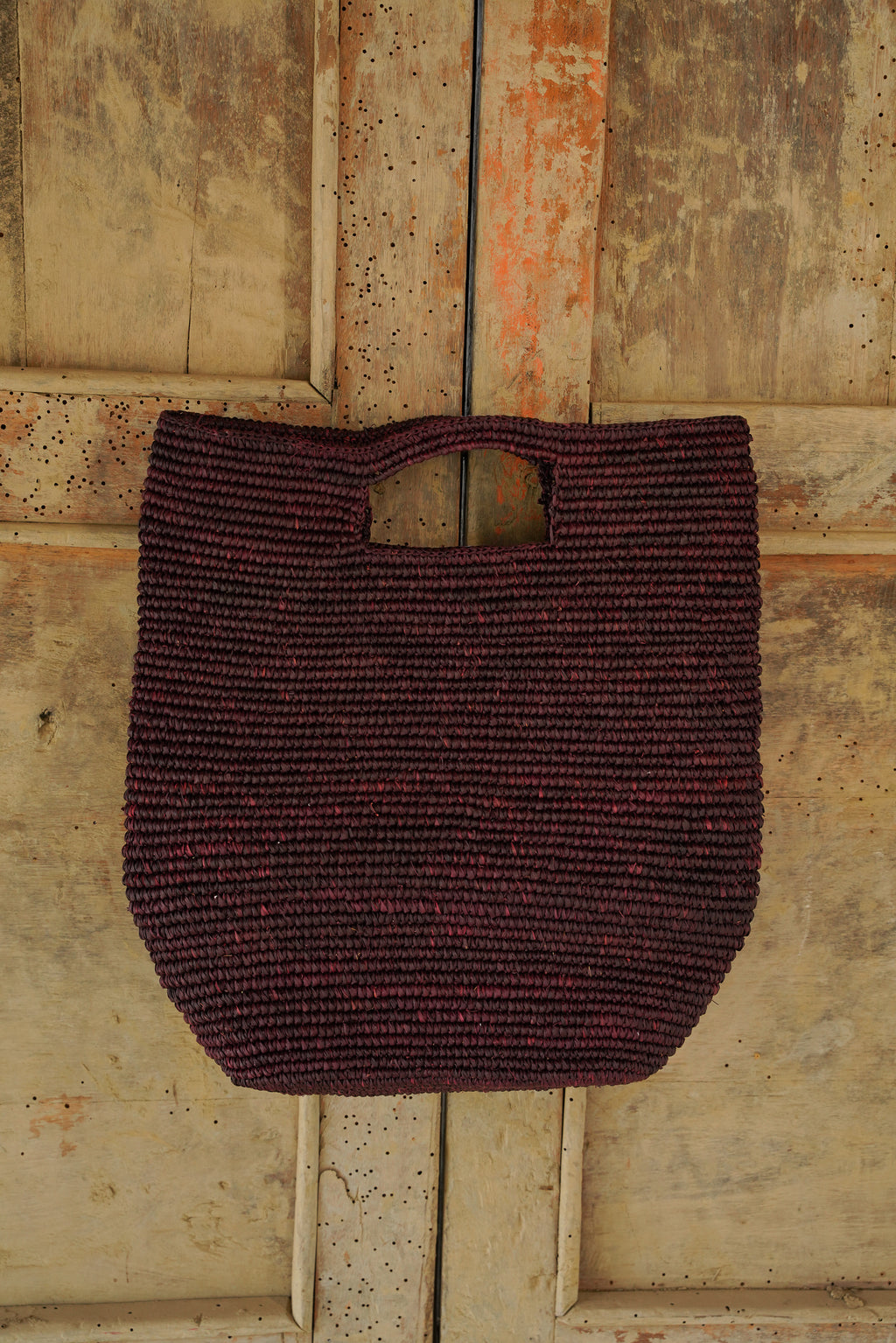 Burgundy Toquilla Straw Bag