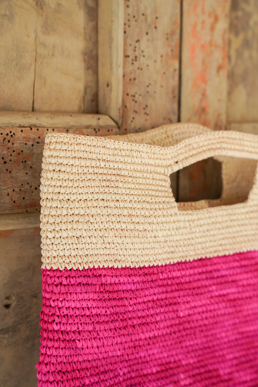 Pink Toquilla Straw Bag