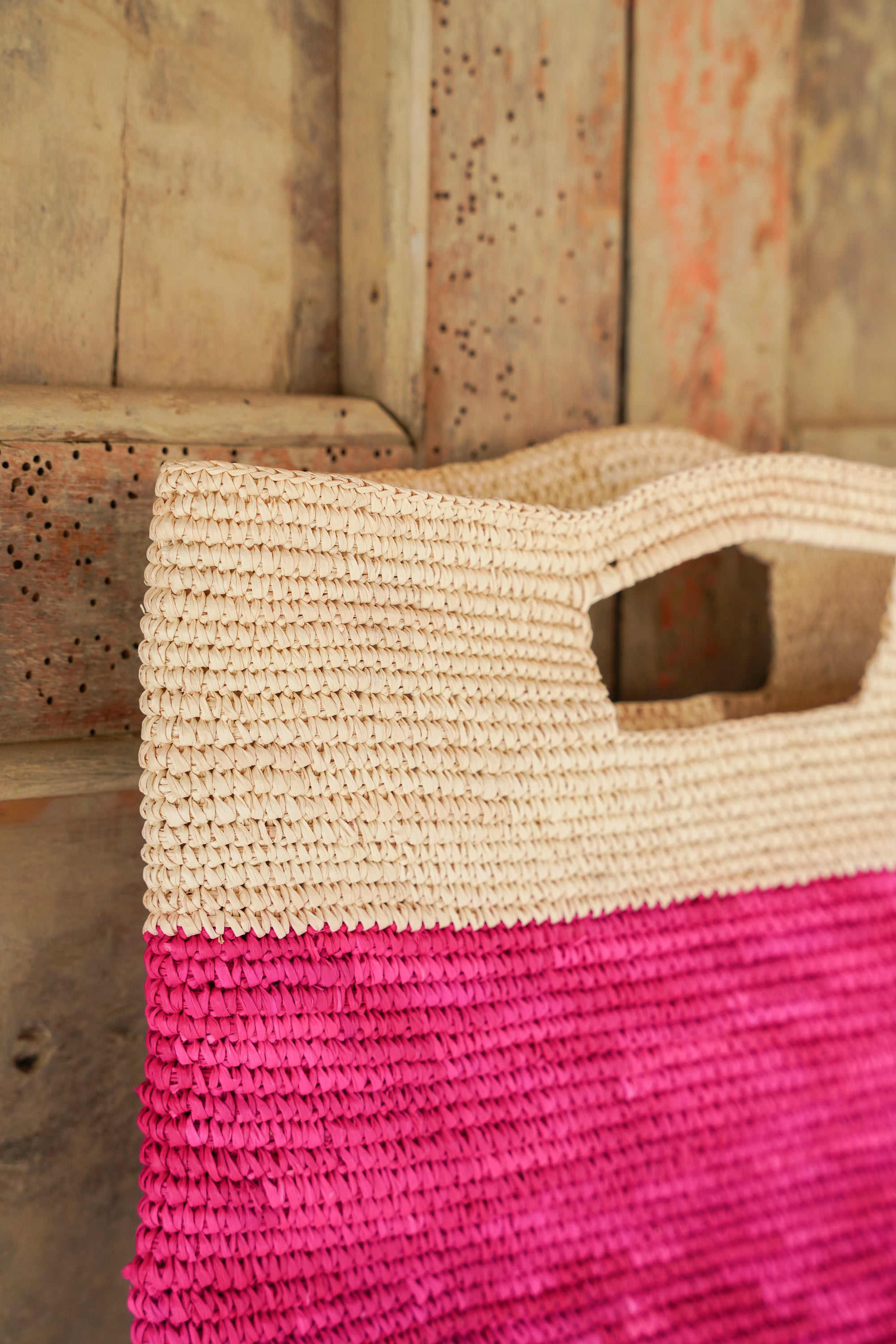 Pink Toquilla Straw Bag