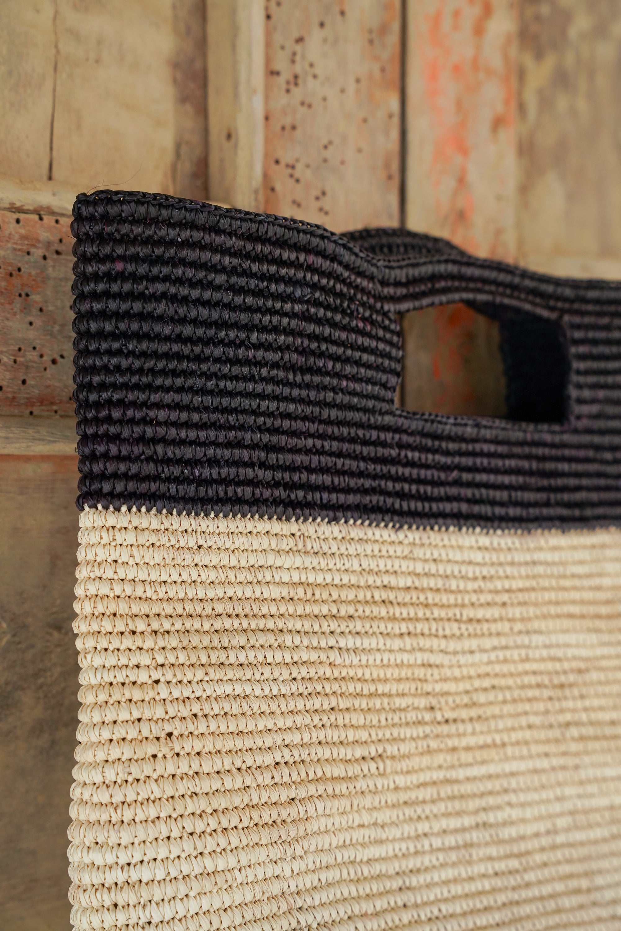 Black&White Toquilla Straw Bag